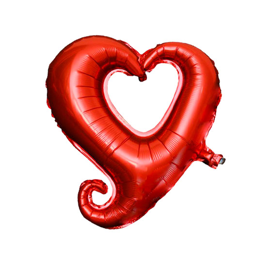 بادکنک فویلی قلب توخالی قرمز بزرگ